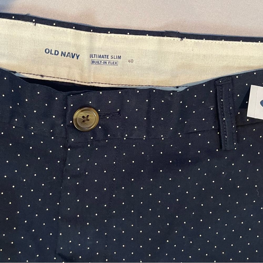 NWT Mens Navy Blue Polka Dot Old Navy Shorts Size 40 - Picture 3 of 3